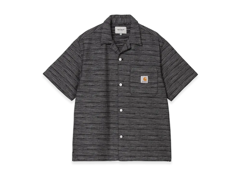 Carhartt WIP S/S Gellar Shirt Gellar Stripe "Black (rinsed)"