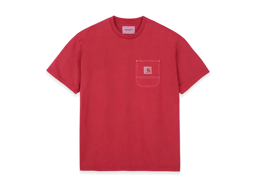 Carhartt WIP S/S Work Pocket T-Shirt "Scarlet/White(Pigment Garment Dyed)"