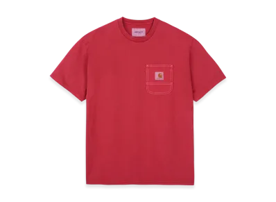 Carhartt WIP S/S Work Pocket T-Shirt "Scarlet/White(Pigment Garment Dyed)"