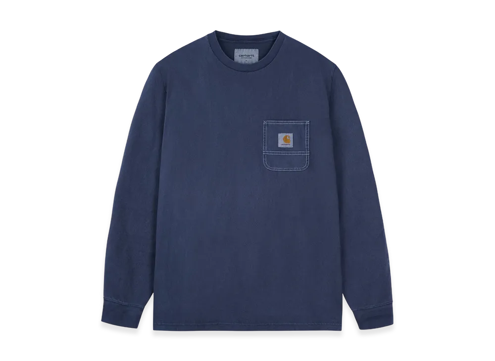 Carhartt WIP L/S Work Pocket T-Shirt "Navy/White(Pigment Garment Dyed)"