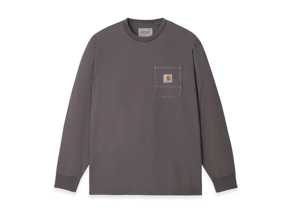 Carhartt WIP L/S Work Pocket T-Shirt "Soot/White(Pigment Garment Dyed)"