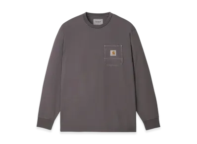 Carhartt WIP L/S Work Pocket T-Shirt "Soot/White(Pigment Garment Dyed)"