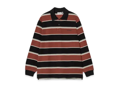 Carhartt WIP L/S Malone Rugby Shirt "Malone Stripe Dark Brick"