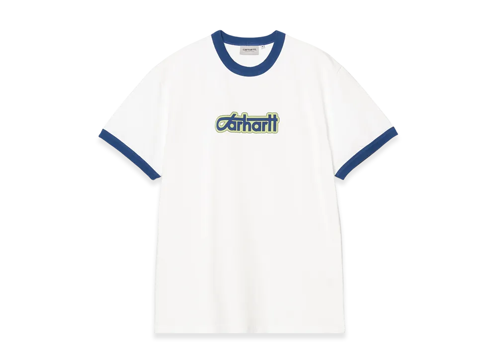 Carhartt WIP S/S Connection Script Ringer T-Shirt "White/Wolfsbane(Heavy Enzyme Wash)"