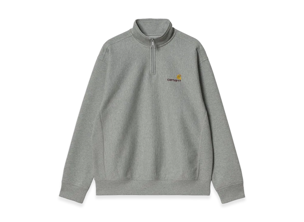 Carhartt WIP Half Zip American Script Sweat "Grey Heather"