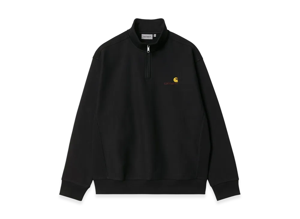 Carhartt WIP Half Zip American Script Sweat "Black"