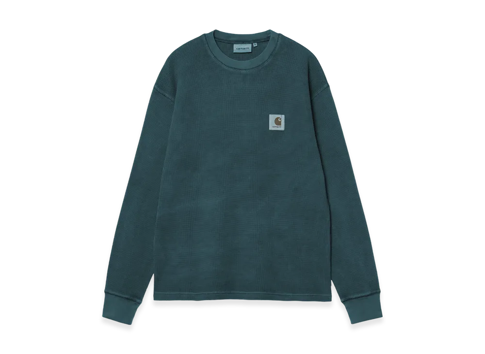 Carhartt WIP L/S Vista Waffle T-Shirt "Deep Lagoon(Garment Dyed)"