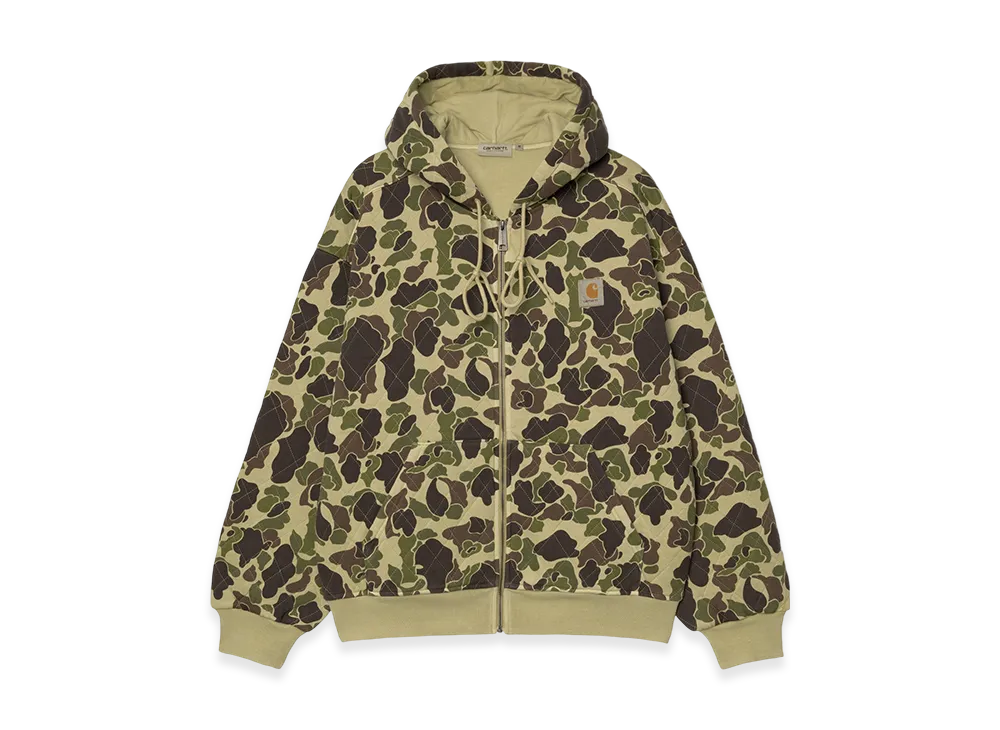Carhartt WIP Hooded Vista Quilted Sweat Jacket "Camo Duck Green(Garment Dyed)"