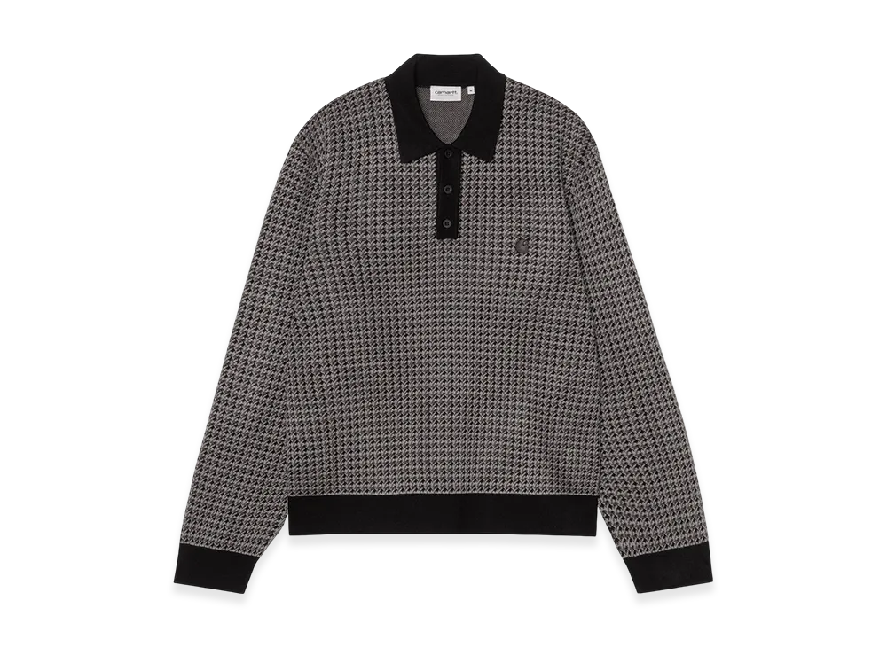 Carhartt WIP L/S Lowis Polo "Lowis Houndstooth/Grey Heather"