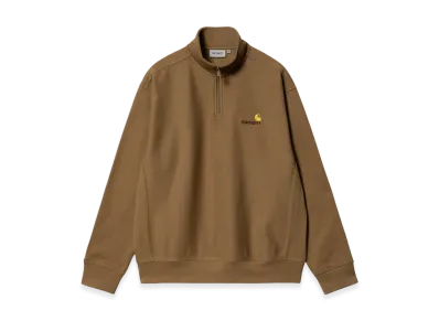 Carhartt WIP Half Zip American Script Sweat "Hamilton Brown"