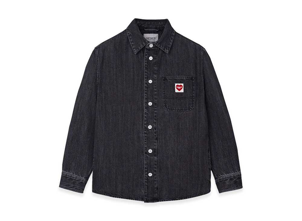 Carhartt WIP L/S Ethan Shirt "Black Enzyme Bleach Washed"