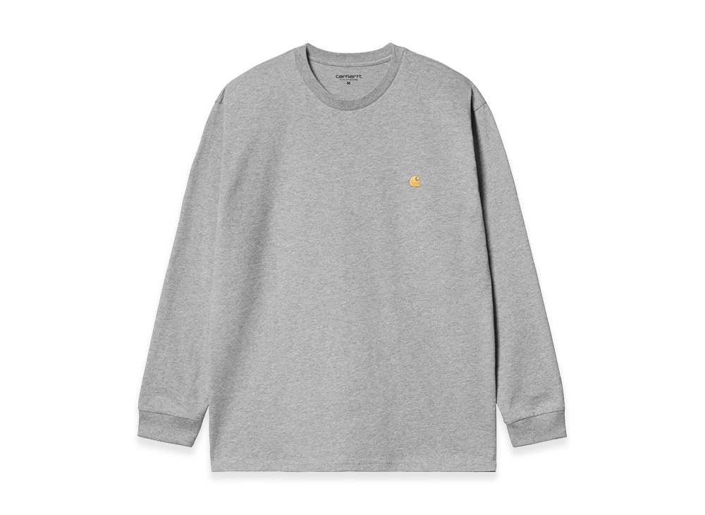 Carhartt WIP L/S Chase T-Shirt "Grey Heather/Gold"