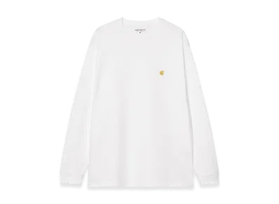 Carhartt WIP L/S Chase T-Shirt "White/Gold"