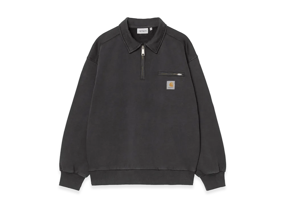 Carhartt WIP Half Zip Detroit Sweat "Black(Stone Washed)"