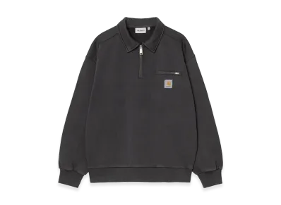 Carhartt WIP Half Zip Detroit Sweat "Black(Stone Washed)"