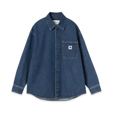 Carhartt WIP Women's Marly Shirt Jac "Blue Heavy Stone Wash"