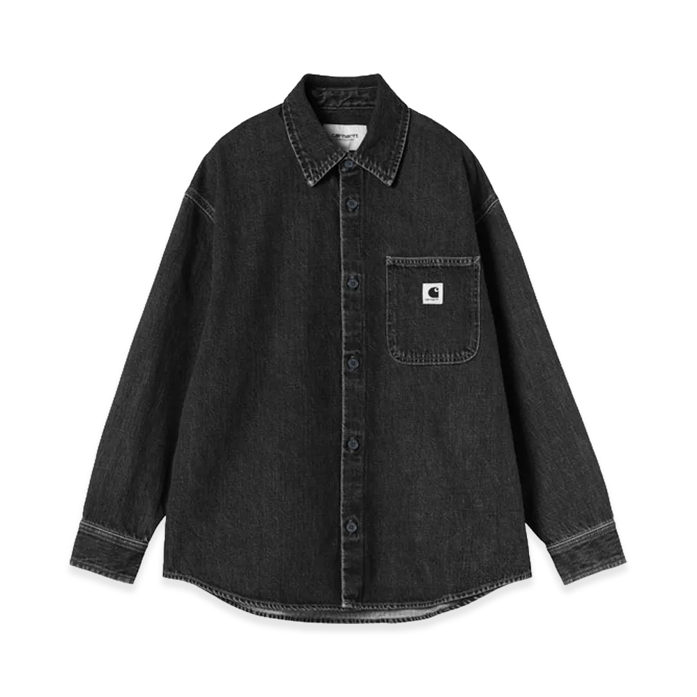 Carhartt WIP Women's Marly Shirt Jac "Black Heavy Stone Wash"