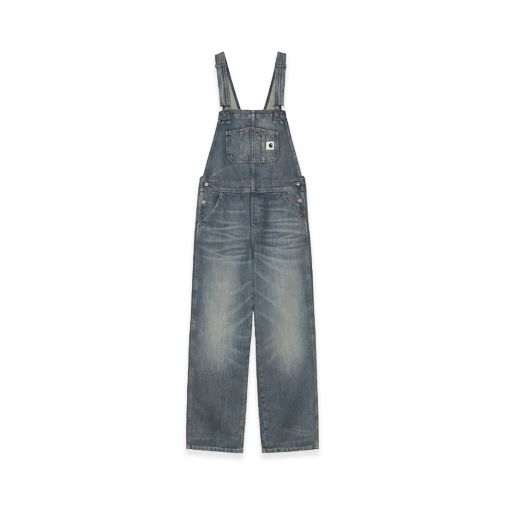 Carhartt WIP Women's Bib Overall Straight "Blue Worn Used Wash"