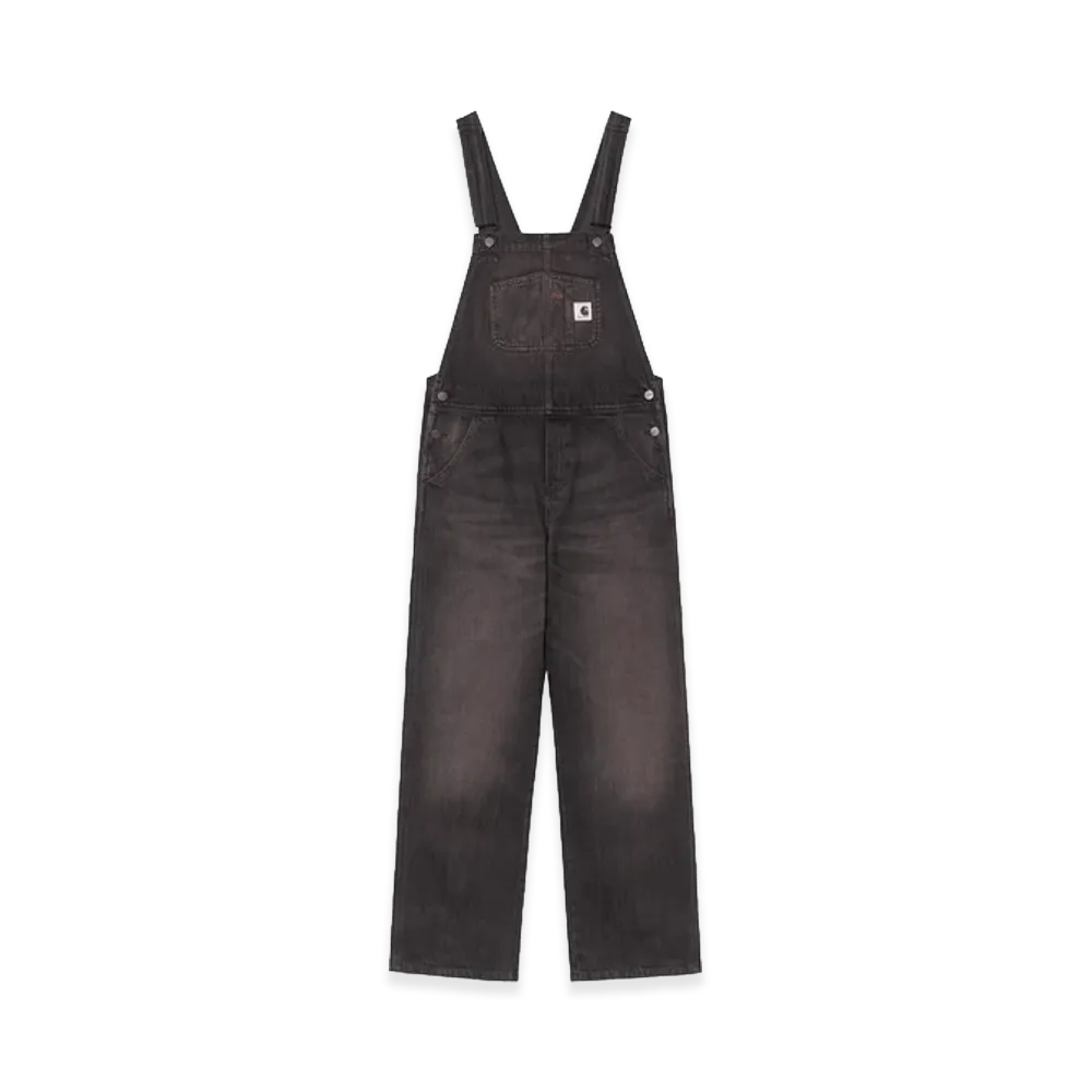 Carhartt WIP Women's Bib Overall Straight "Black Tobacco Used Wash"