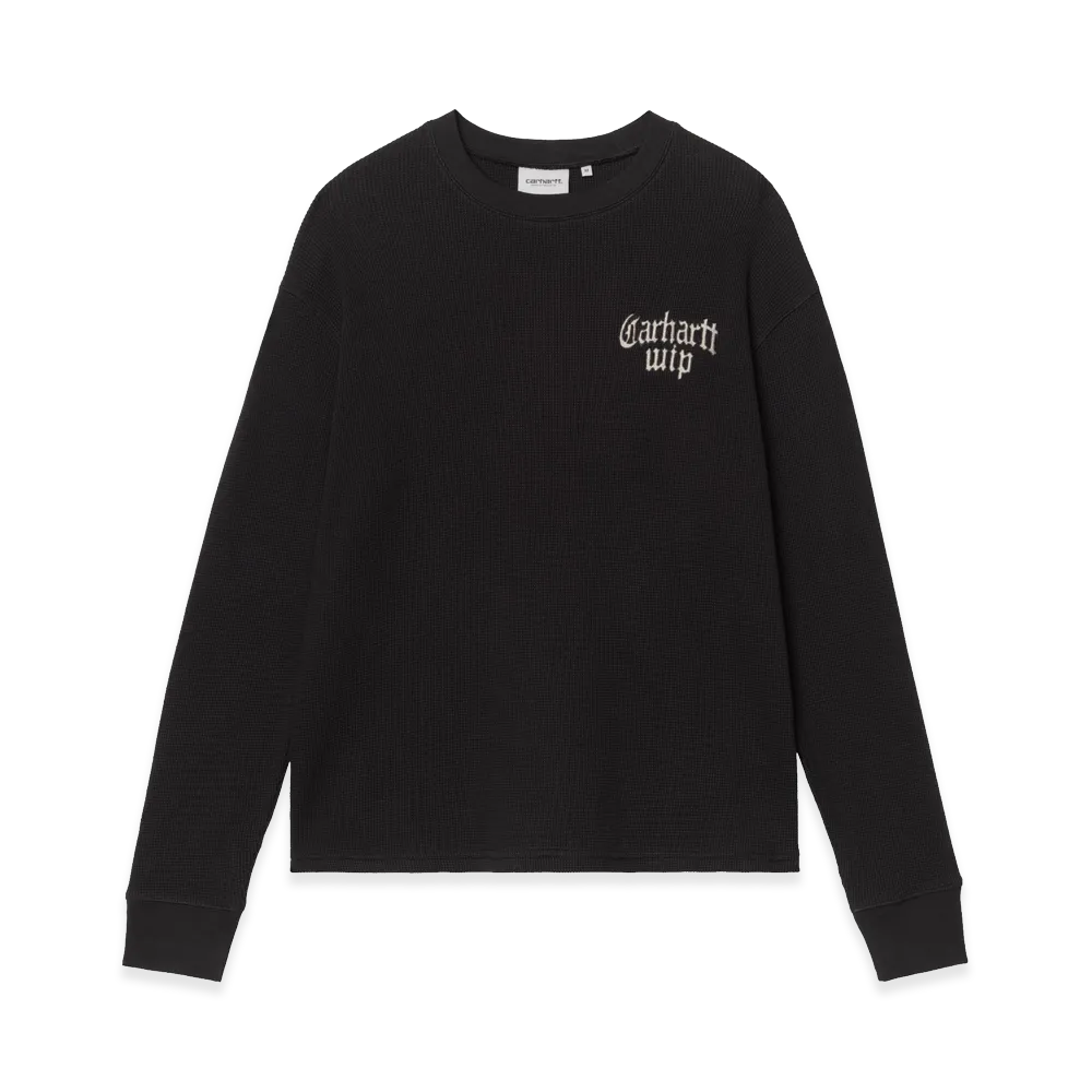 Carhartt WIP L/S Blackletter Waffle T-Shirt "Black/White"