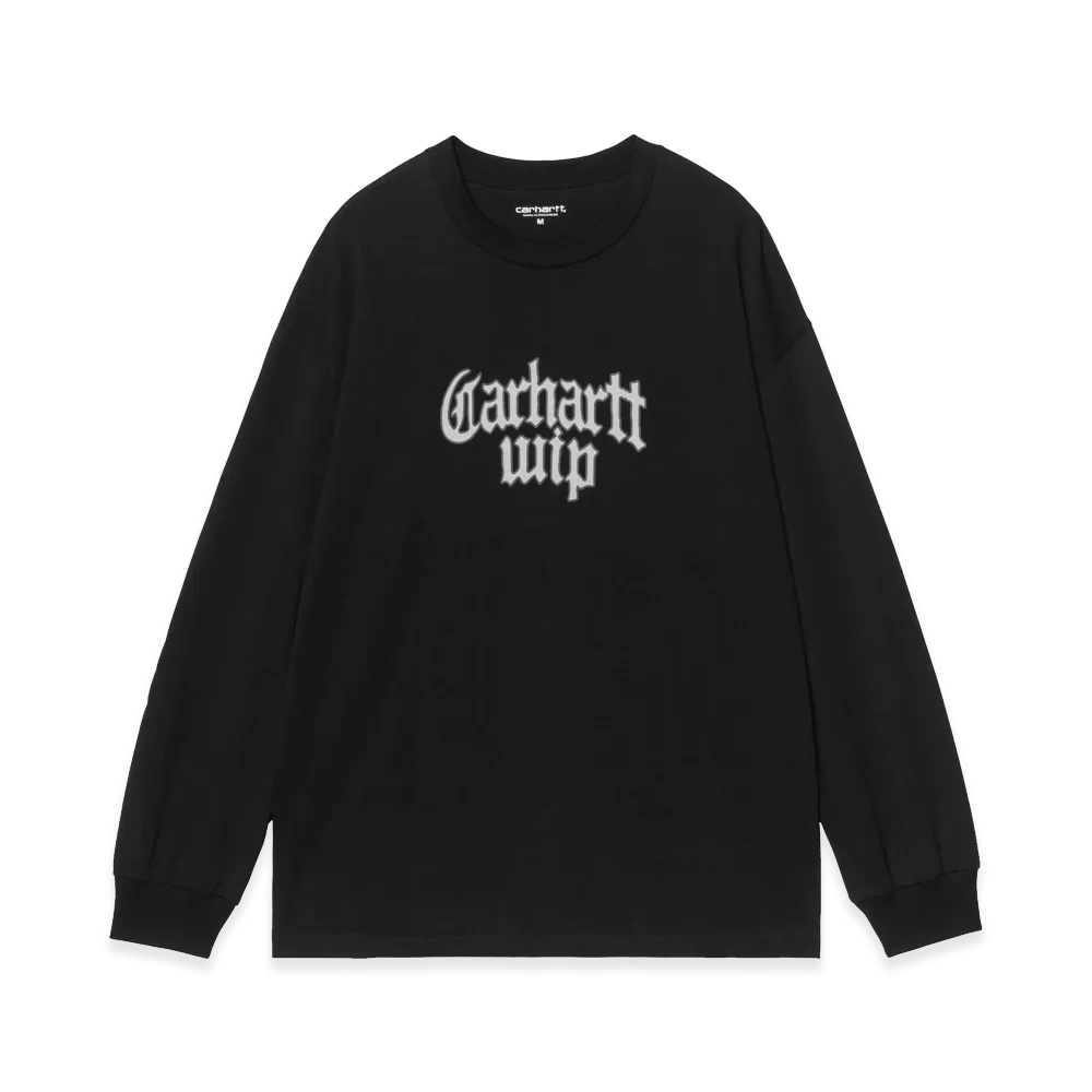 Carhartt WIP L/S Blackletter T-Shirt "Black"
