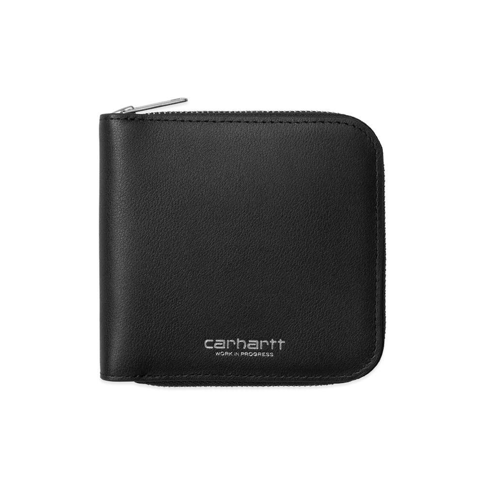 Carhartt WIP Leather Wallet "Black/Silver"
