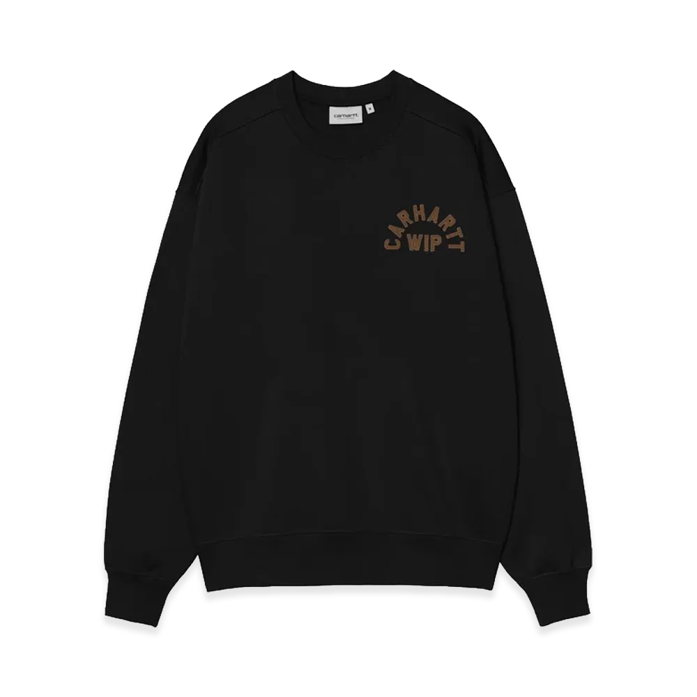 Carhartt WIP Arch Script Sweatshirt "Black/Hamilton Brown Stone Washed"