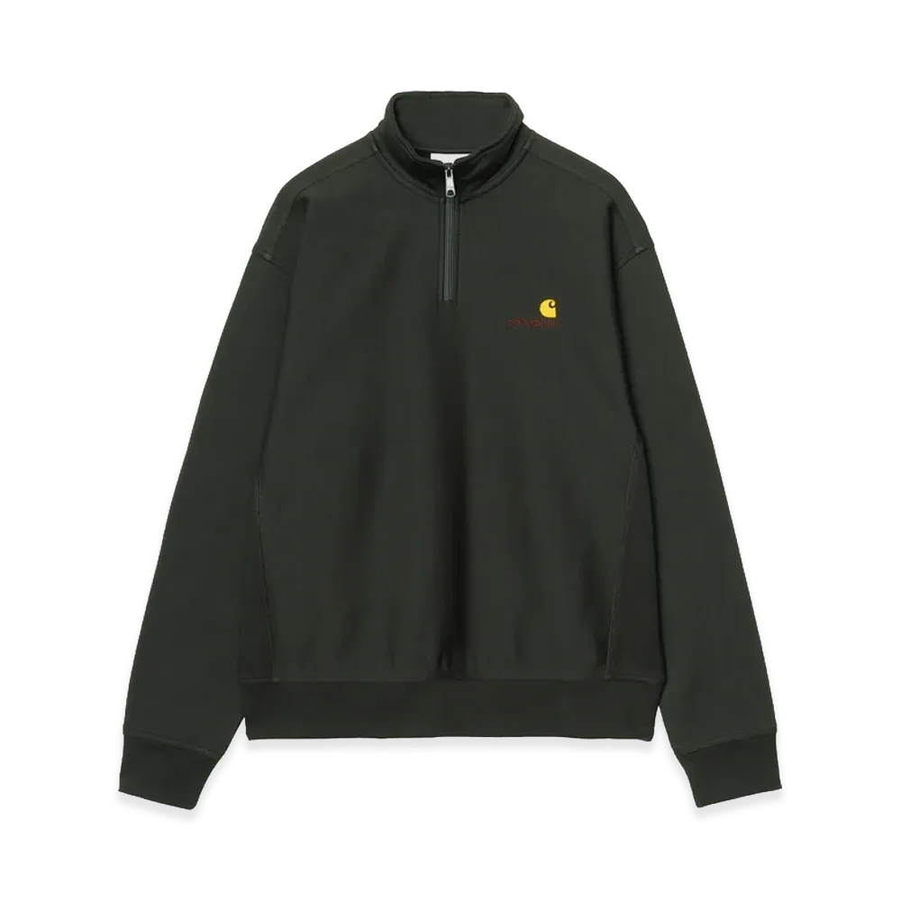 Carhartt WIP Half Zip American Script Sweatshirt "Raven"