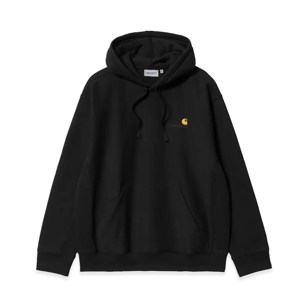 Carhartt WIP Hooded American Script Sweatshirt "Black"