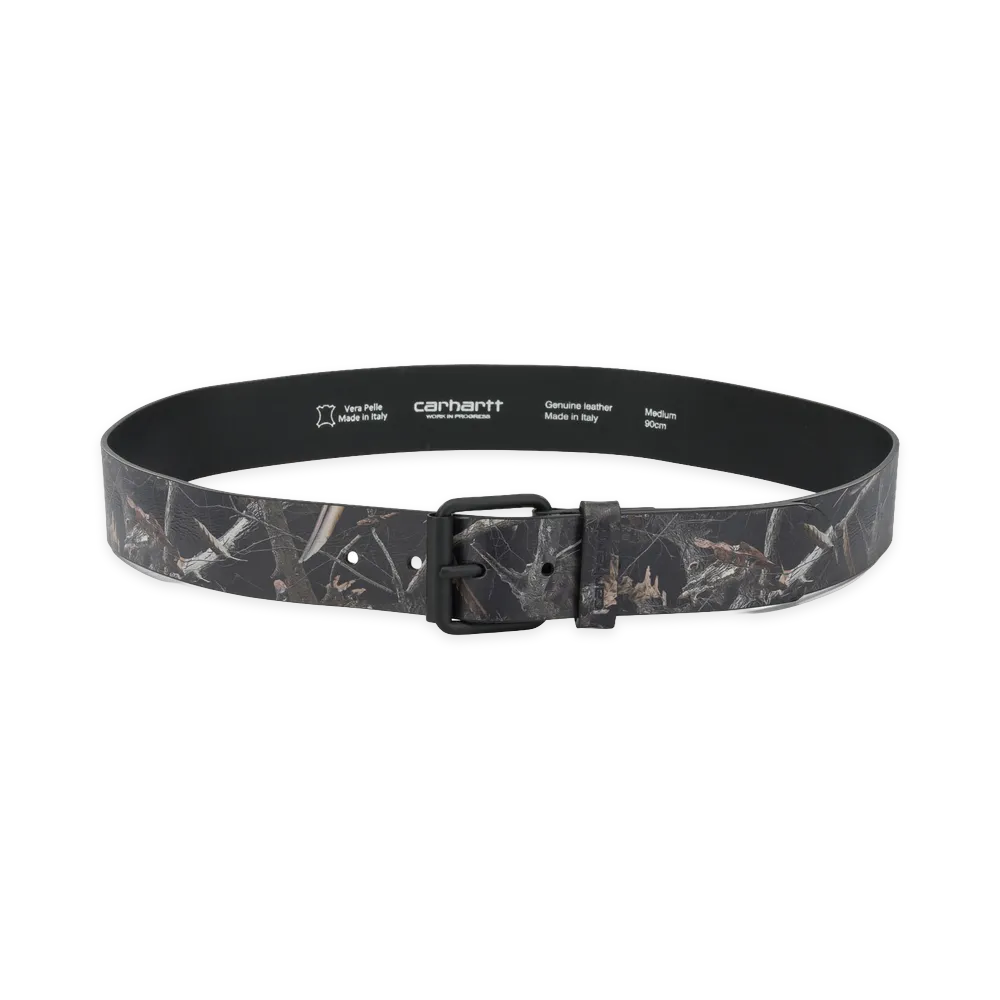 Carhartt WIP Camo Feather Tree Leather Belt "Black"