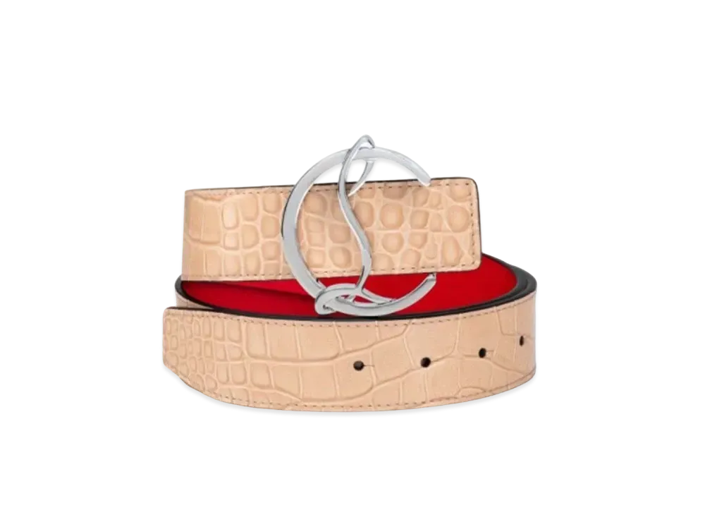 Christian Louboutin Cl Logo Belt "Beige"