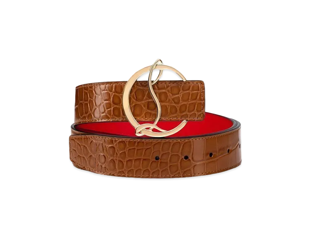 Christian Louboutin Cl Logo Belt "Brown/Gold"