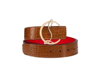 Christian Louboutin Cl Logo Belt "Brown/Gold"