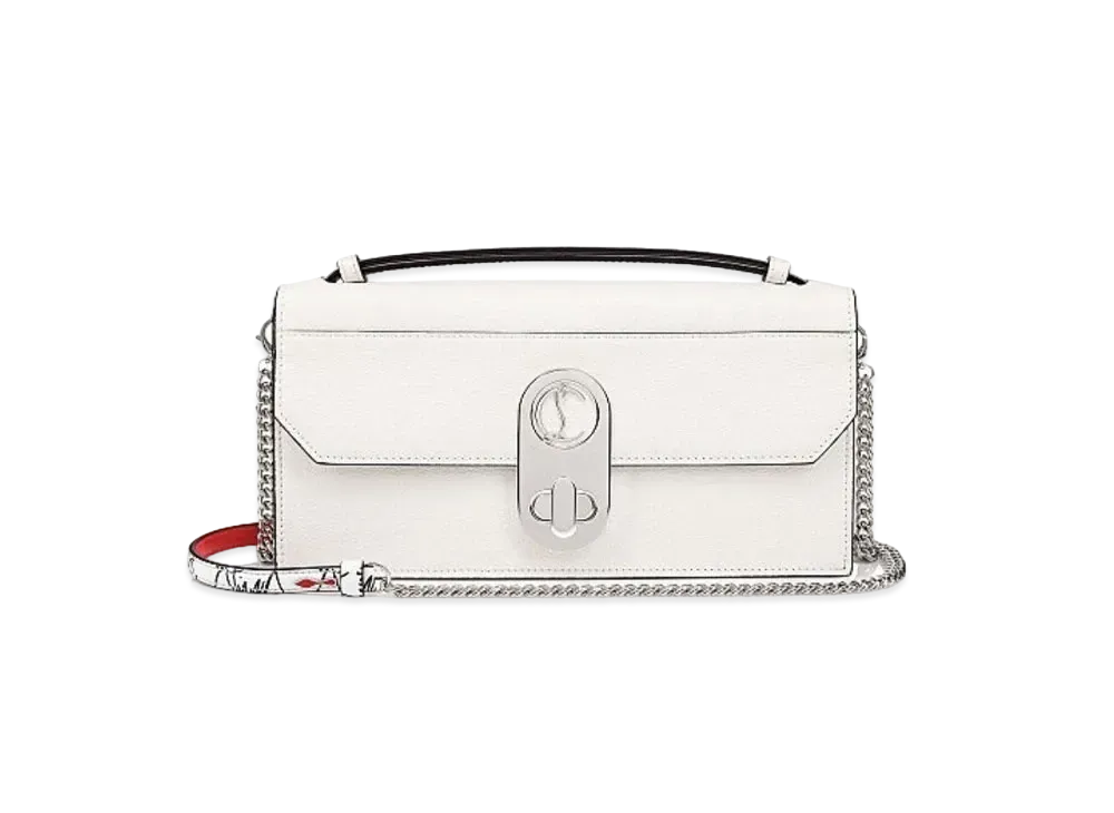 Christian Louboutin Elisa Baguette Classic Leather "Snow/Silver"