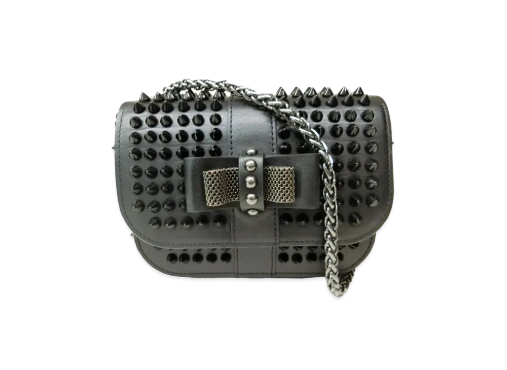 Christian Louboutin Sweet Charity Studs Leather Shoulder Bag "Black"