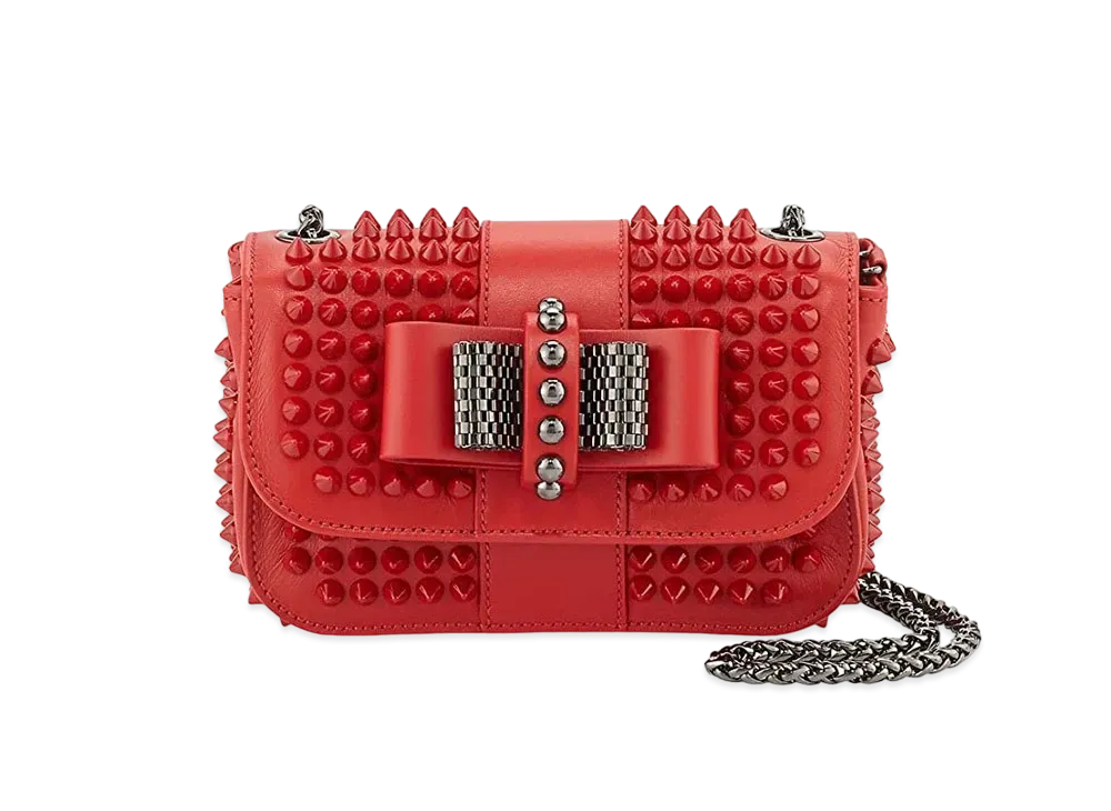 Christian Louboutin Sweet Charity Studs Leather Shoulder Bag "Red"