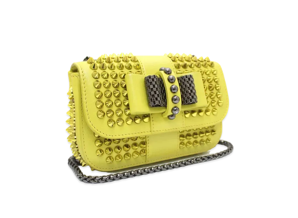 Christian Louboutin Sweet Charity Studs Leather Shoulder Bag "Yellow"