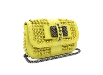 Christian Louboutin Sweet Charity Studs Leather Shoulder Bag "Yellow"