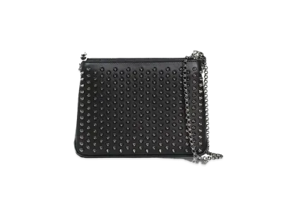 Christian Louboutin Triloubi Studs Leather Chain Shoulder Bag "Black"