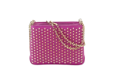 Christian Louboutin Triloubi Studs Leather Chain Shoulder Bag "Purple"