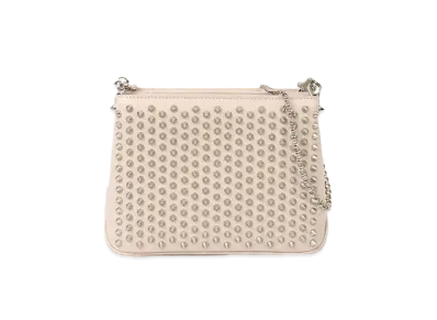 Christian Louboutin Triloubi Studs Leather Chain Shoulder Bag "White"