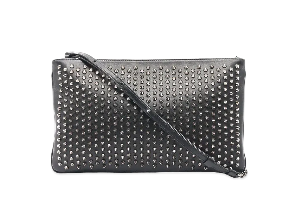 Christian Louboutin Piloutin Studs Leather 2Way Clutch "Black"