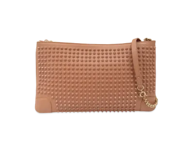 Christian Louboutin Piloutin Studs Leather 2Way Clutch "Beige"