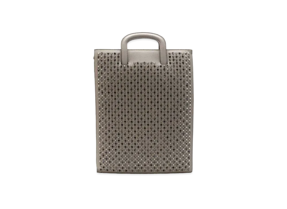 Christian Louboutin Trictrac Studs Leather 3Way Bag "Gray"