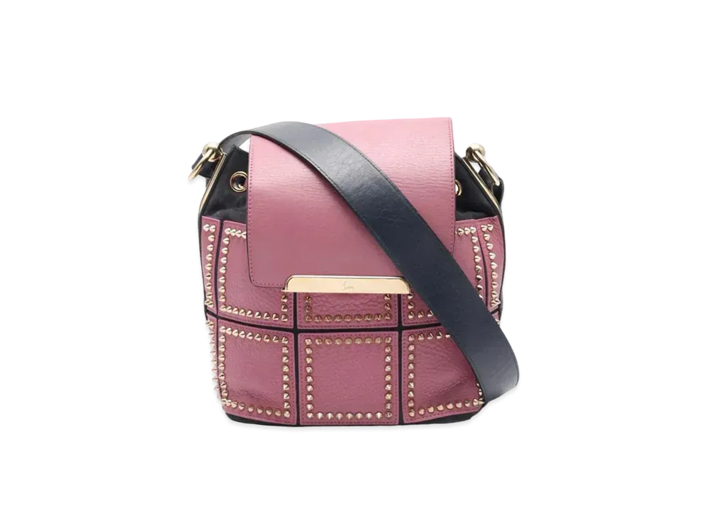 Christian Louboutin Lucky L Studs Leather 2Way Bag "Pink"