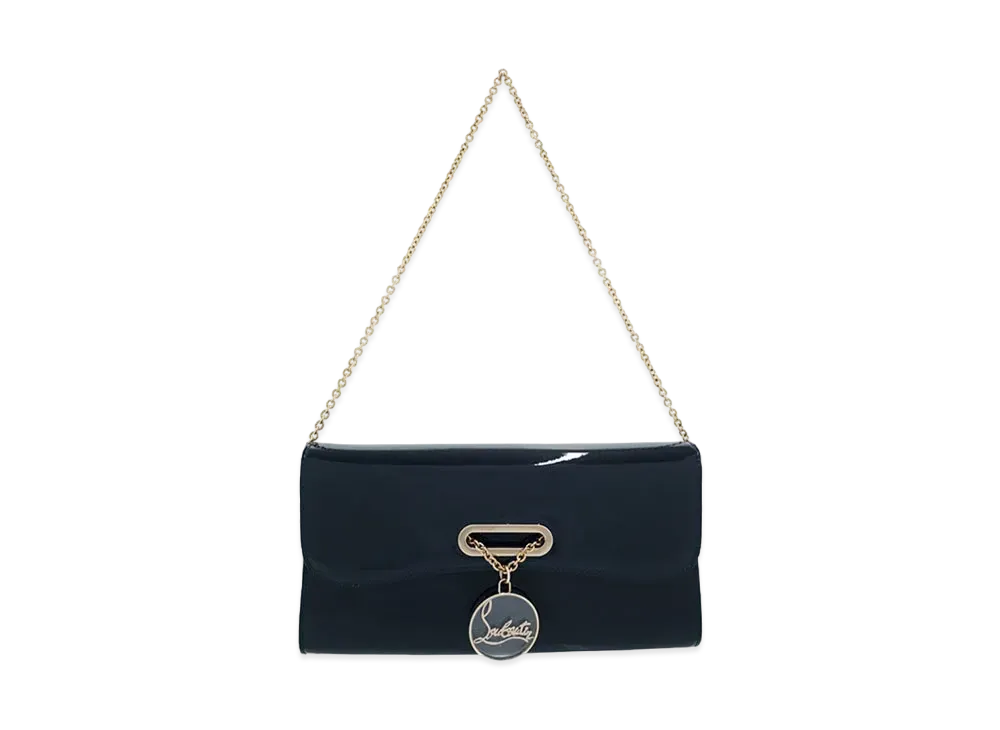 Christian Louboutin Riviera Enamel Chain Shoulder Bag "Black"