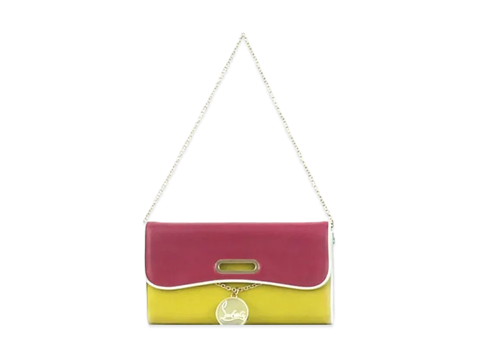 Christian Louboutin Riviera Enamel Chain Shoulder Bag "Yellow/Bordeaux"