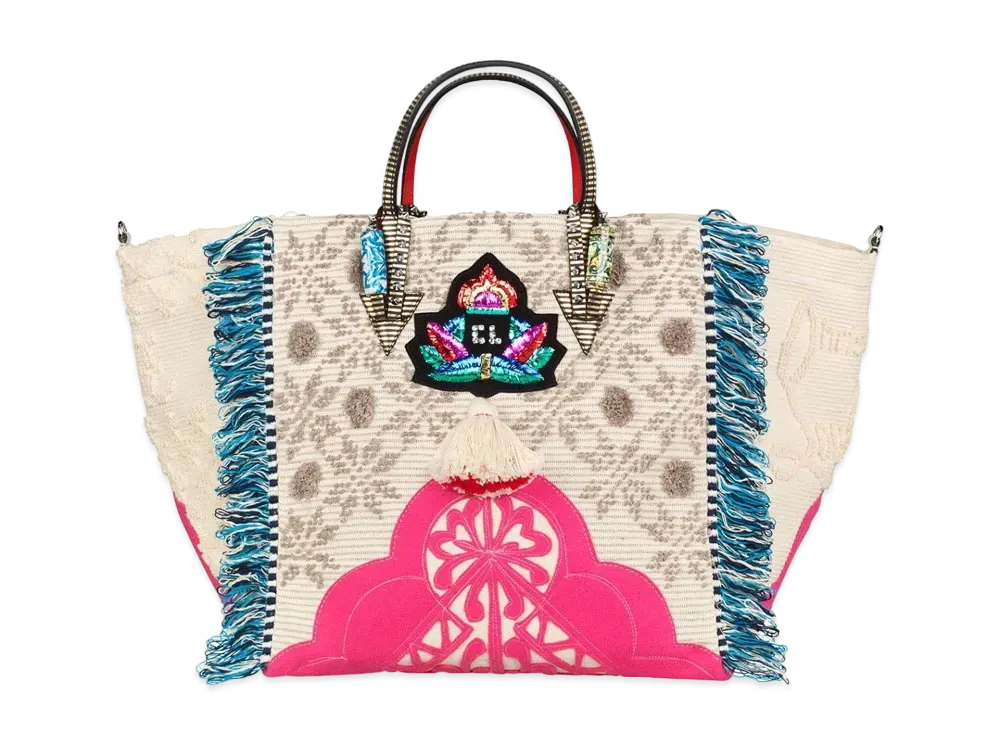 Christian Louboutin Portugaba Canvas Tote Bag "White"