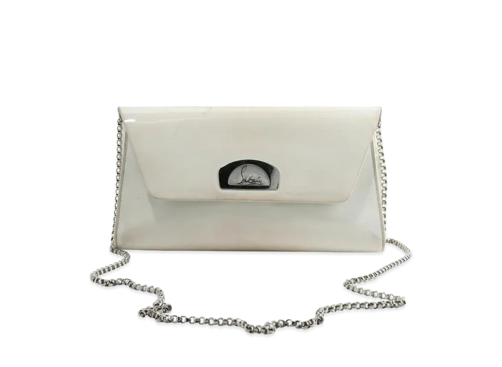 Christian Louboutin Vero Dodat Enamel Chain Shoulder Bag "White"