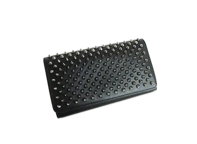 Christian Louboutin Macaron Studs Leather Flap Long Wallet "Black"